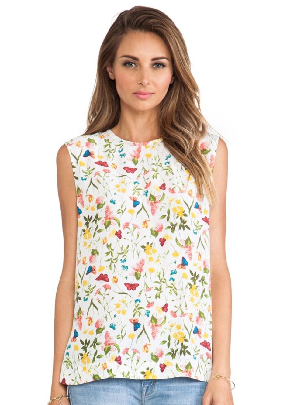 Equipment | Kyle 100% Silk Sleeveless Blouse in Bright White